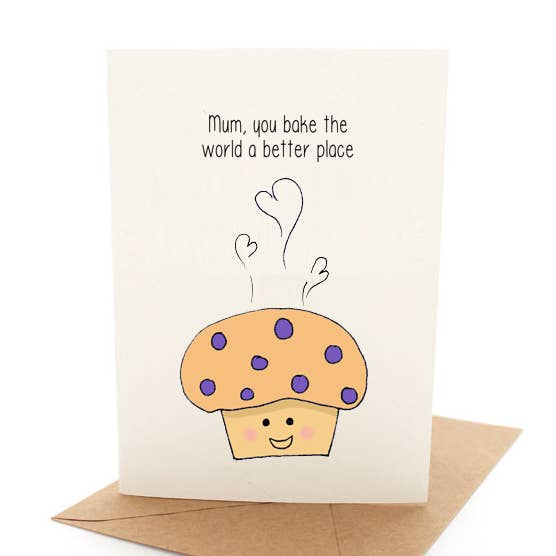 Pleasant Tree - Wholesale Mother’s Day card - Punny Blueberry Muffin - Mother's Day Card0