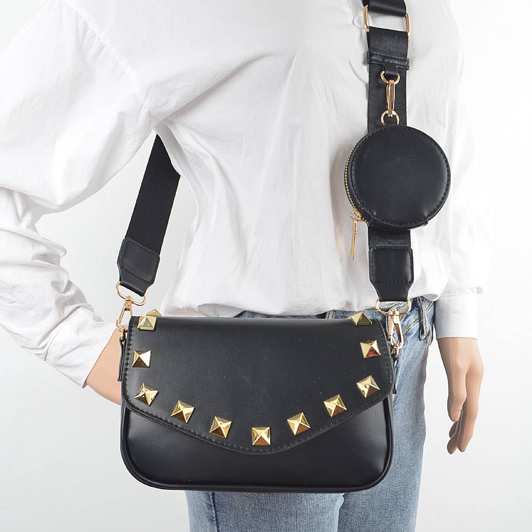 3AM BY H&D ACCESSORIES - Wholesale Crossbody Bag - Women's - Medium Stud Bag W/Air Pod Purse5