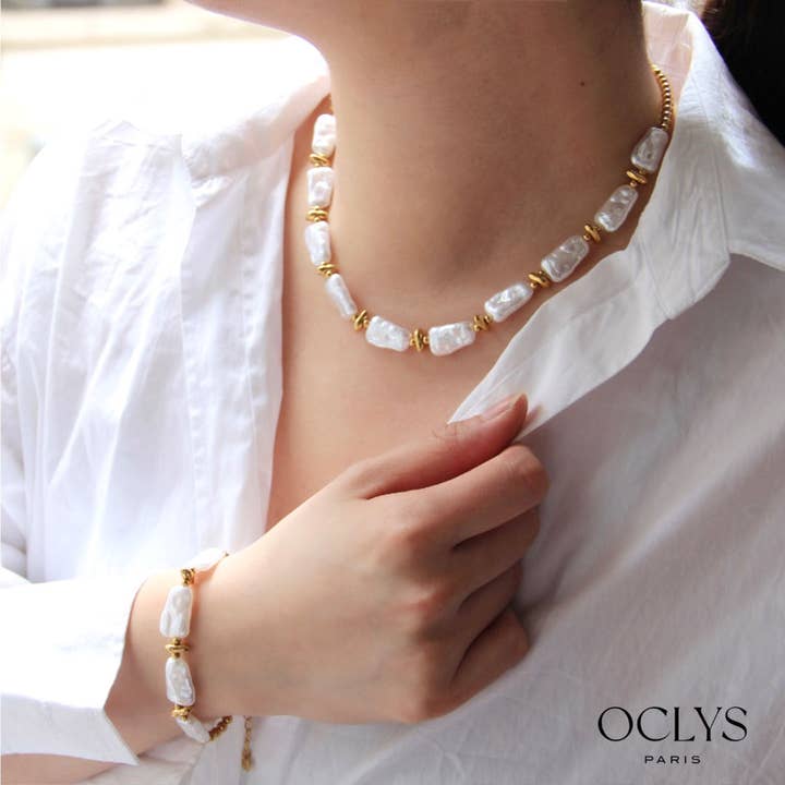 Oclys - Wholesale Armband met kralen - Roestvrijstalen armband en Parina-kralen1