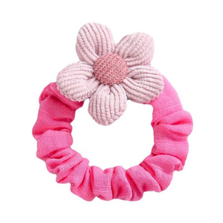 KiddieKickz - Wholesale Scrunchie – kids - Kid Girl Flower Decor Scrunchies5