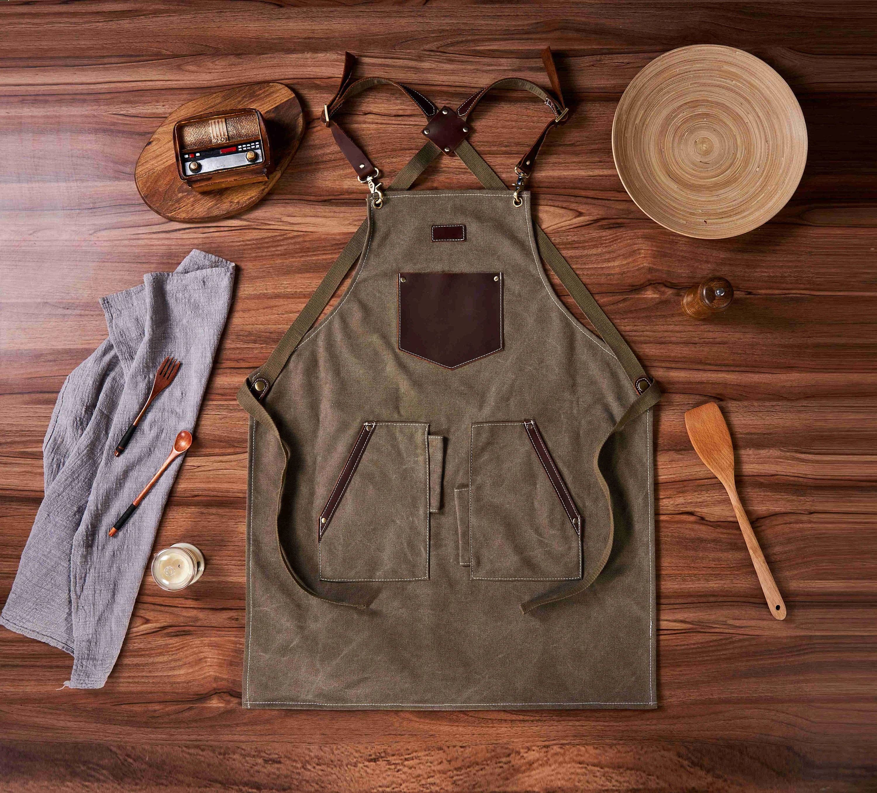 RockCow Leather Studio - Wholesale Apron - Custom Canvas Apron for Men and Women, Apron for Cooking, Woodworking, Barbeque, Gifts for Men, Gift for Him