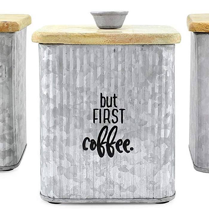 Kurated Korner - Wholesale Canister set - AuldHome Design Farmhouse Metal Canisters Set of 3