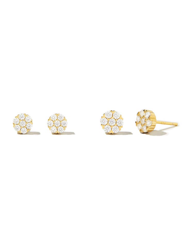 Diamond Cluster Studs for wholesale by Sami Jewels