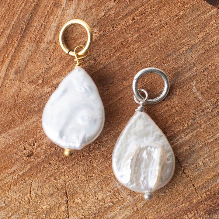 Freshwater Pearl Teardrop Charm for wholesale by Bel Kai