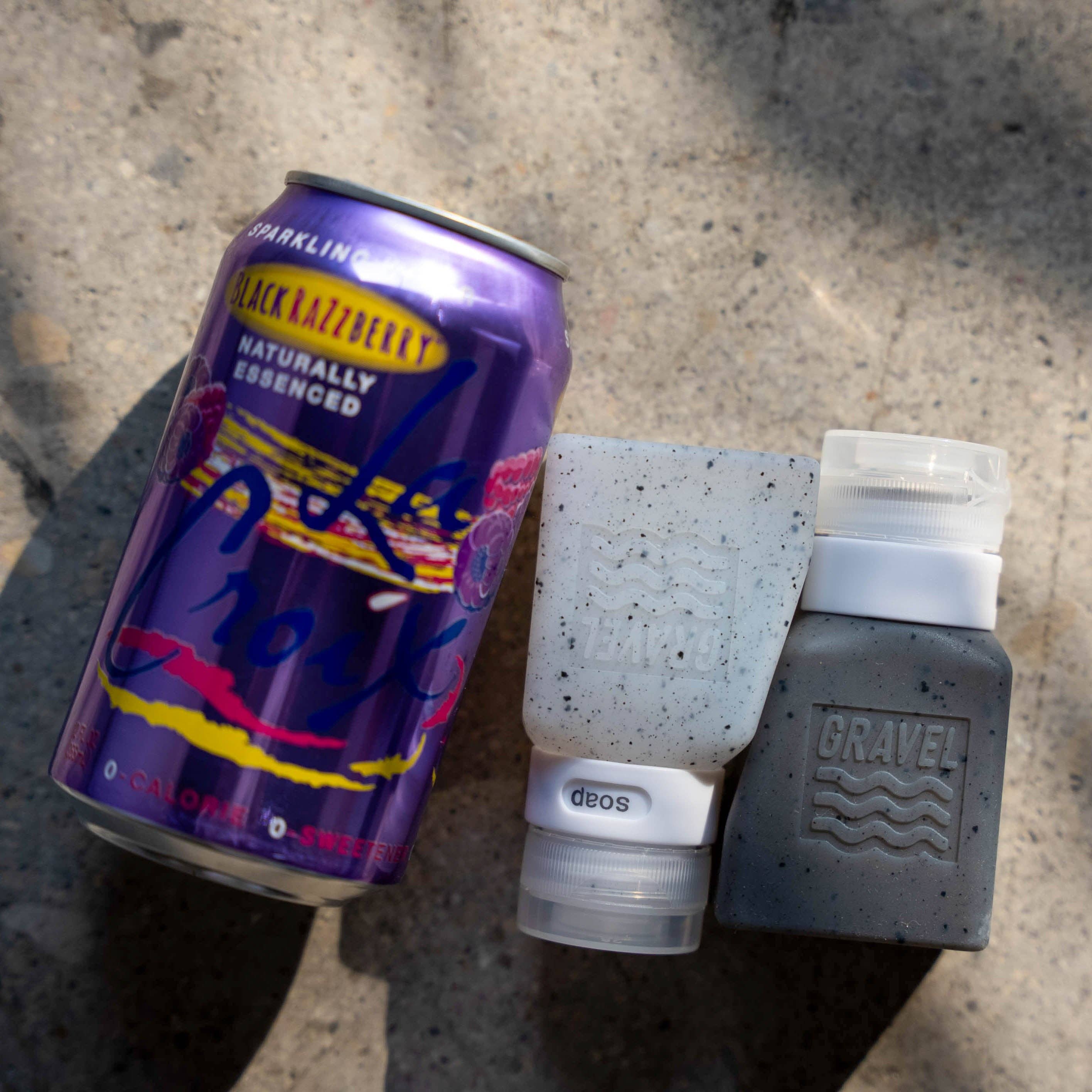 Gravel - Vendita all'ingrosso Contenitore da viaggio - Flaconi da Viaggio per Liquidi 3oz (89 ml) (Confezione da Due) | Trasparente & Grigio10