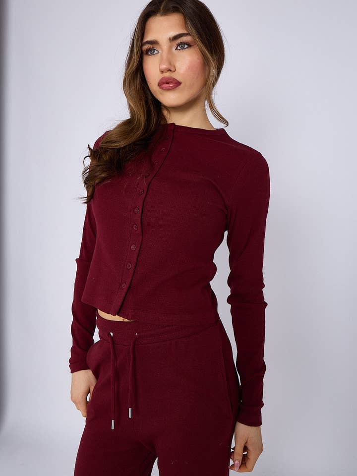 AX Labels - Wholesale Top & Pant Set (NOT Loungewear) - Women's - Ribbed Front Button Detail Top & Wide Leg Trouser Co-ord26