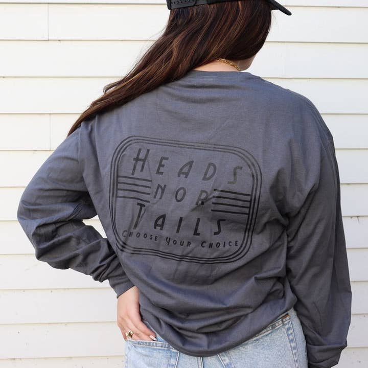 Round About Long Sleeve Tee Grey for wholesale by Heads Nor Tails