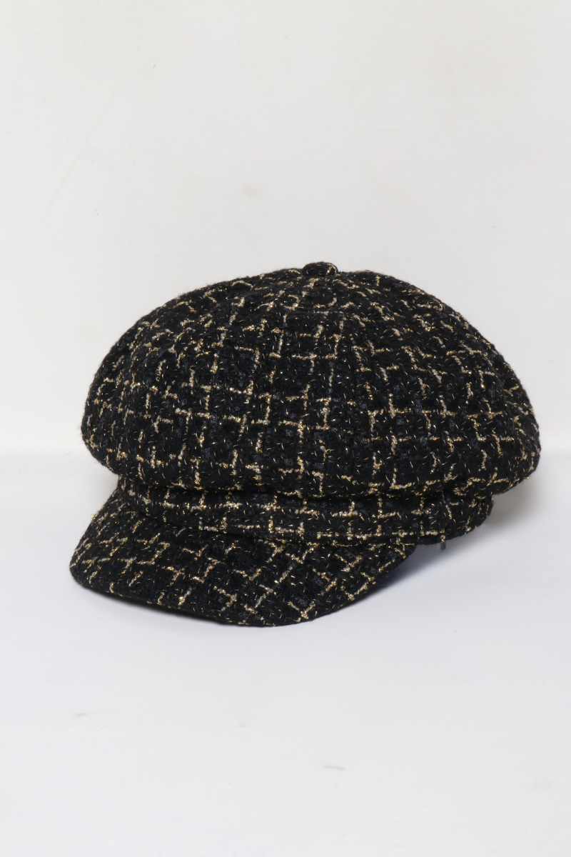 David And Young - Wholesale Newsboy/Schoolboy Hat - Women's - Glittery Tweed Over Sized Cabbie Fall Winter Hats2
