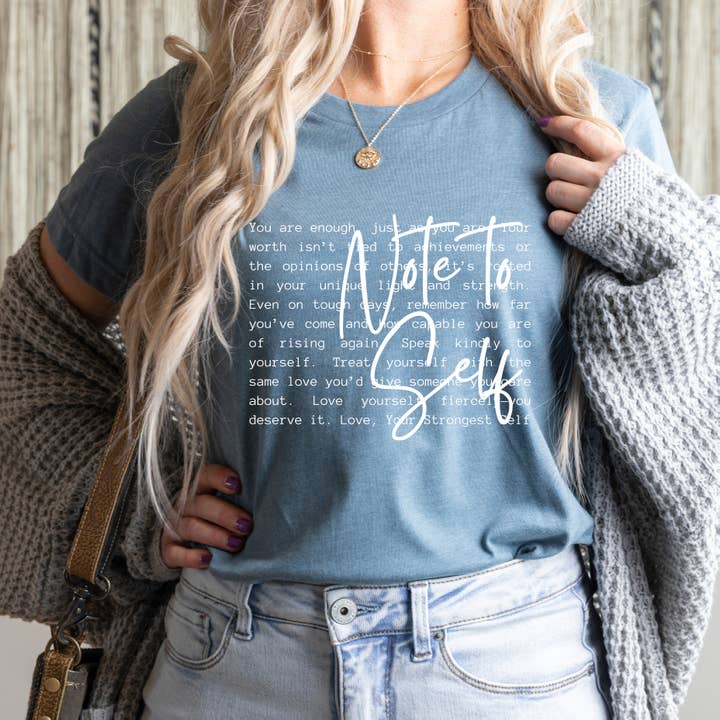 Down Home Tees - Wholesale Screen Printed T-Shirt - Women's - Note To Self Inspirational Women's Apparel Graphic T-Shirt3