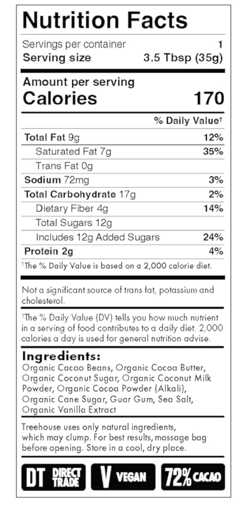 Treehouse Originals - Wholesale Hot Cocoa Mix/Kit - Coconut Milk Organic Dark Hot Chocolate, Single Serving4