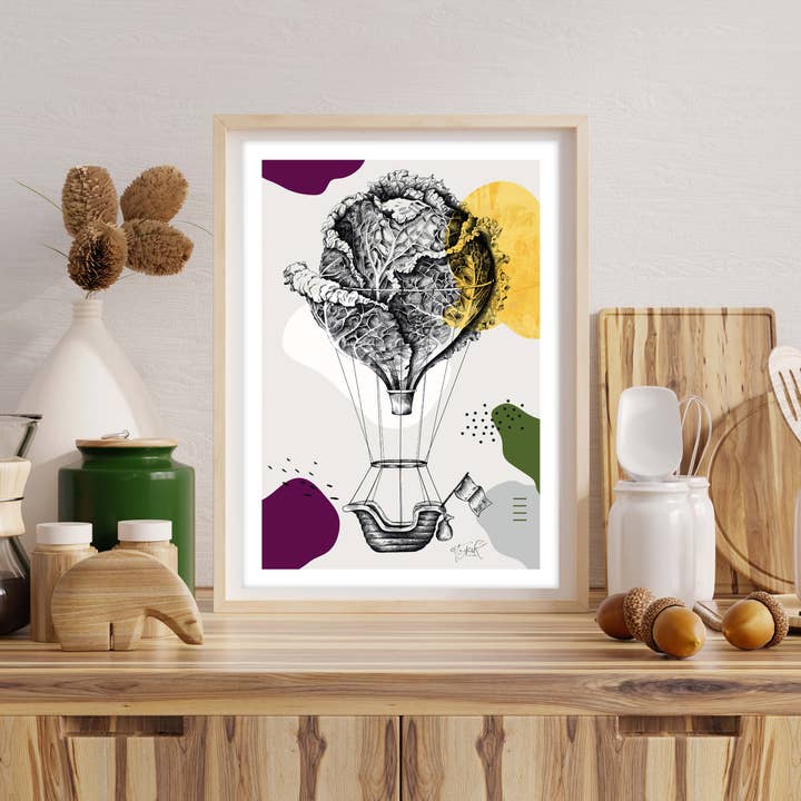 A4 Color Illustration – CABBAGE-BALLOON for wholesale by Atypik' Concept