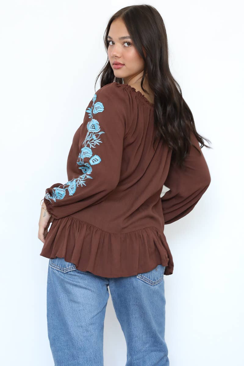Nostalgia - Vendita all'ingrosso Camicetta - Donna - BLUSA CON MANICHE RICAMATE E2W19-ASIS7