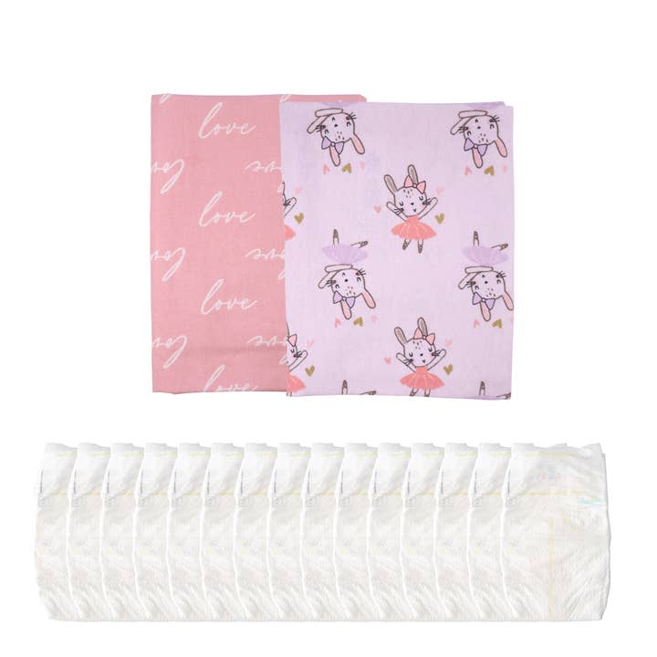 Baby Blossom Company - Wholesale Diaper (Non-Cloth) - Baby - 2-Tier Baby Girl Diaper Cake Gift Set- Ballerina