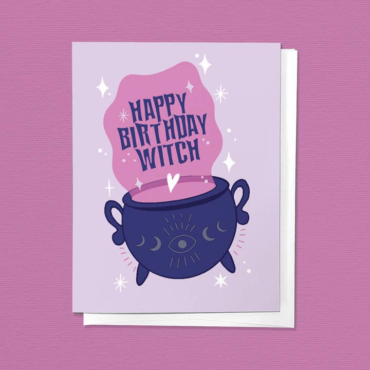 Parcel Island - Venta al por mayor Tarjetas de cumpleaños - Tarjeta de felicitación de feliz cumpleaños bruja espeluznante