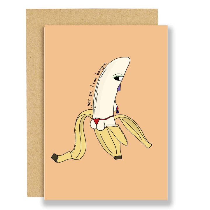 Eat the Moon - Wholesale Birthday Card - Yes sir, I can Boogie - Banana Birthday Card
