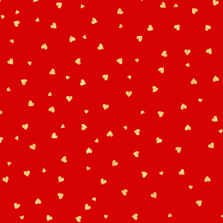 Gold Red Hearts Gift Wrap - Rolls for wholesale by Jillson & Roberts