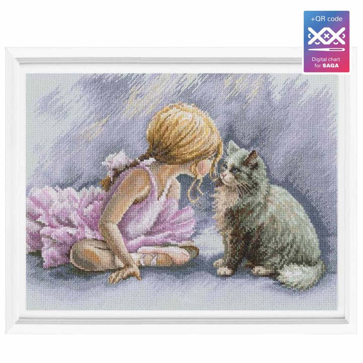 Kit de Punto de Cruz RTO Contado Niña y un Gato M996 para venta al por mayor de RTO&Collection D'Art (RTO Baltic OU)