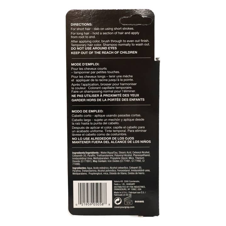 KT Supply – Tinta de cabelo por atacado – Cover Your Gray Hair Touch Up Preto, 0,25oz1