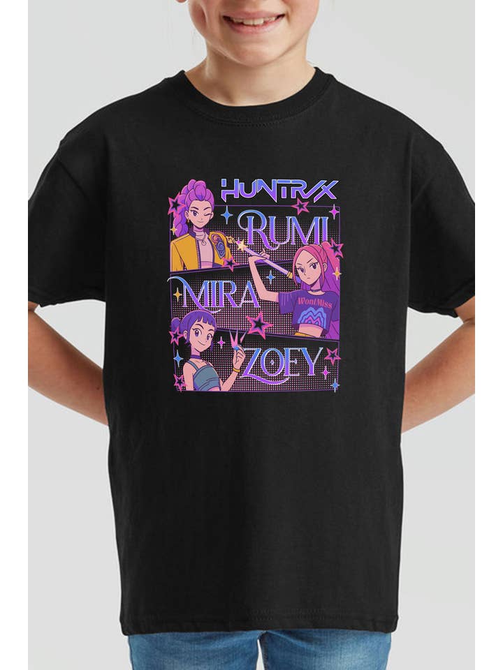 Missi Clothing - Wholesale Screen Printed T-Shirt - Kids - Kids Huntrix Girl Squad Printed T-Shirt12