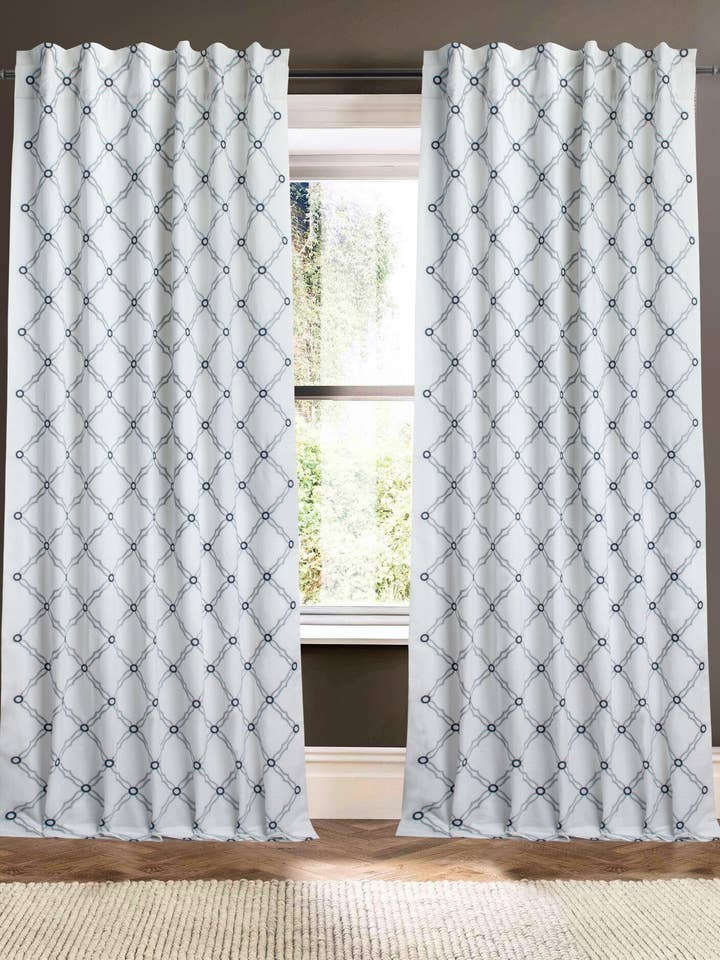 Rideau en mélange de lin et coton Concord Blanc 96" pour la vente par Creative Threads, Inc.