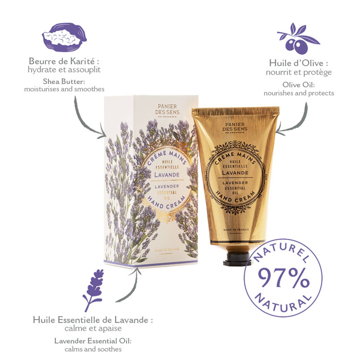 Panier Des Sens - Wholesale Hand Cream/Lotion - Hand cream 75 ml | Lavender2