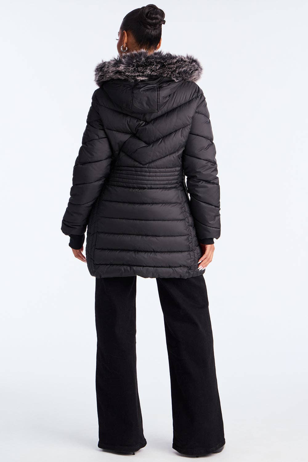 5besties inc - Vente Doudoune – femme - Doudoune longue à capuche2