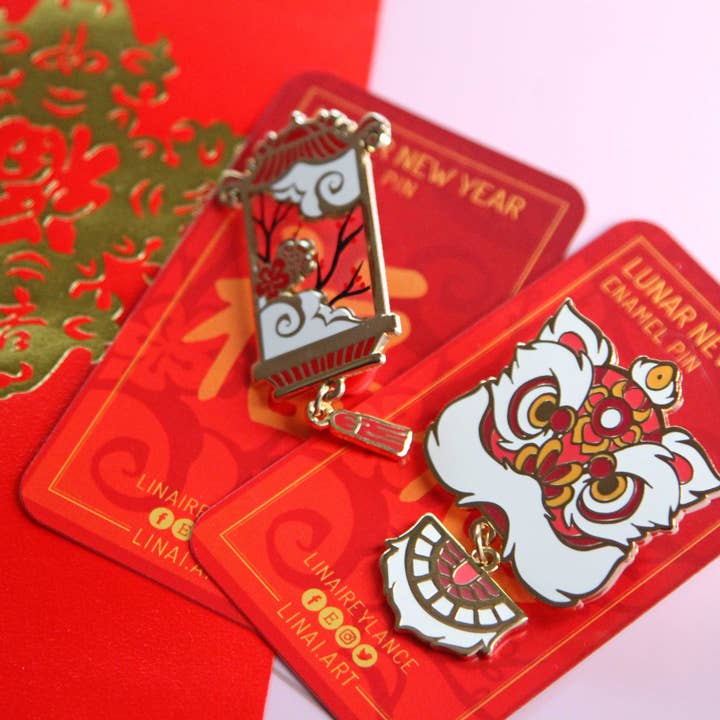 Linai - Wholesale Lapel Pin/Button - Lunar New Year Series: Lion Dance Enamel Pin3