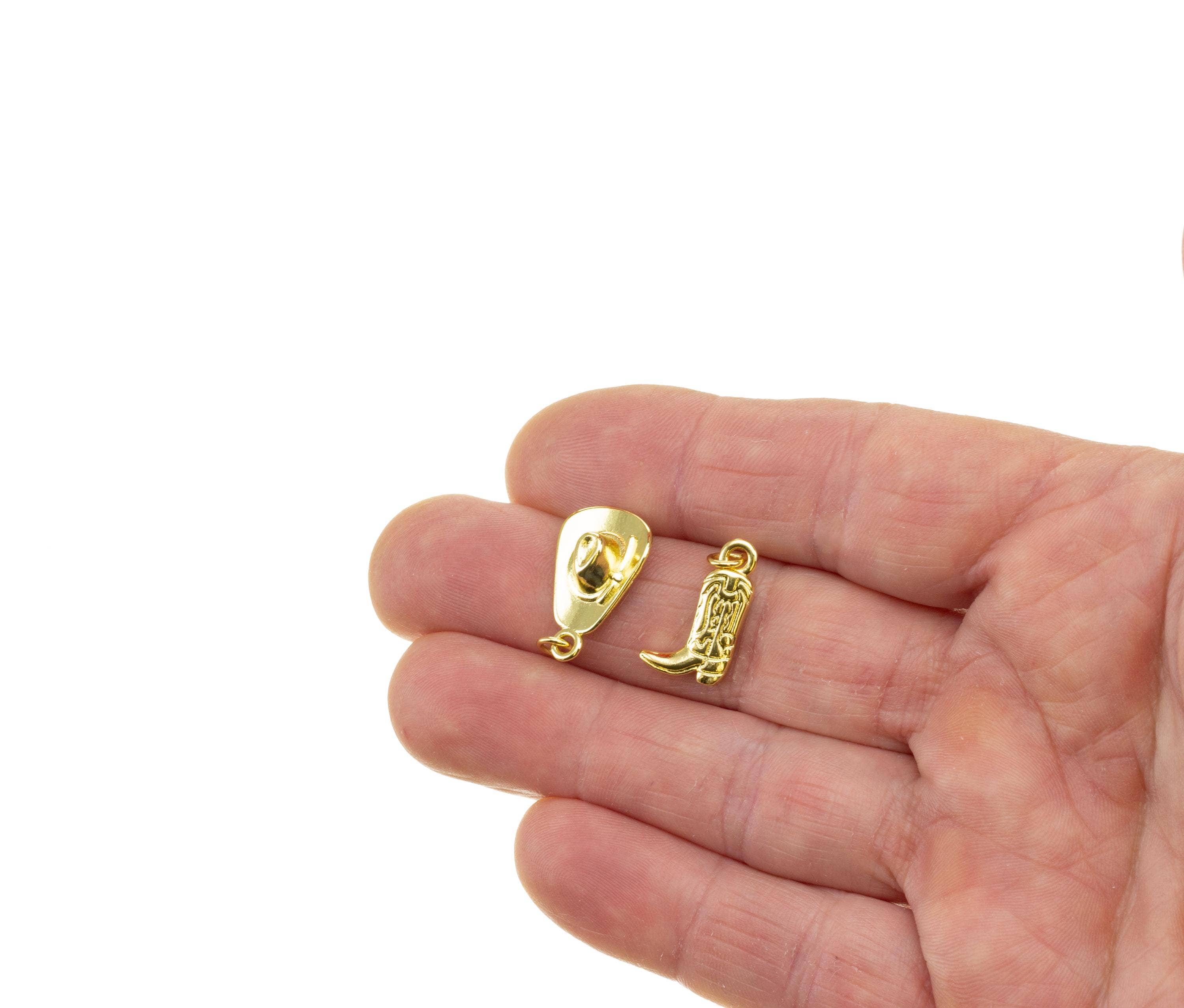 Jewel Pledge – wholesale Individual charm/pendant – Cowboy Boot and Hat Charm,Western Gold Charms CPG1411-14122