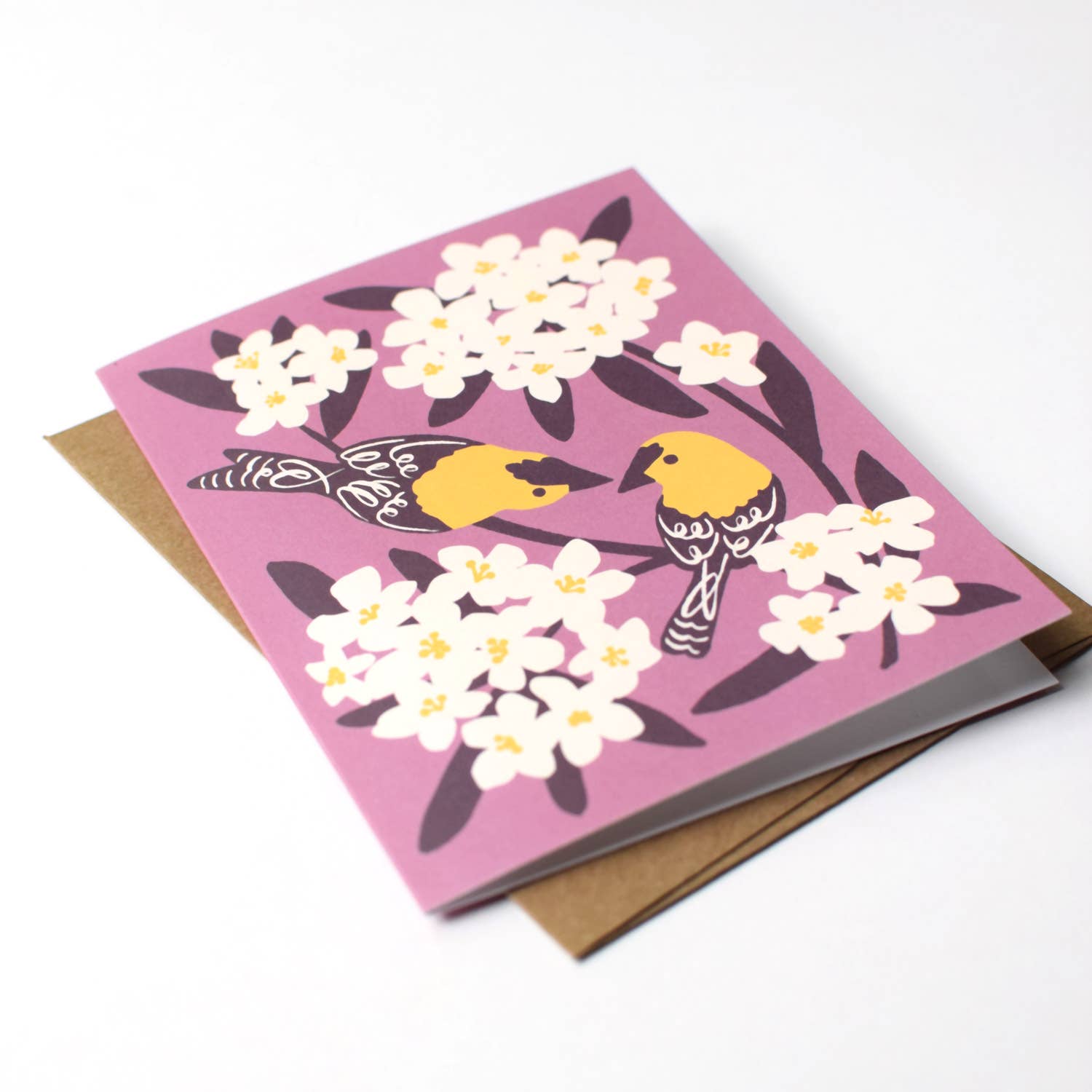 Nuthatch Studio - Wholesale Everyday Greeting Card - Goldfinches & Oleander Greeting Card: Original Bird Art, Eco-Friendly1
