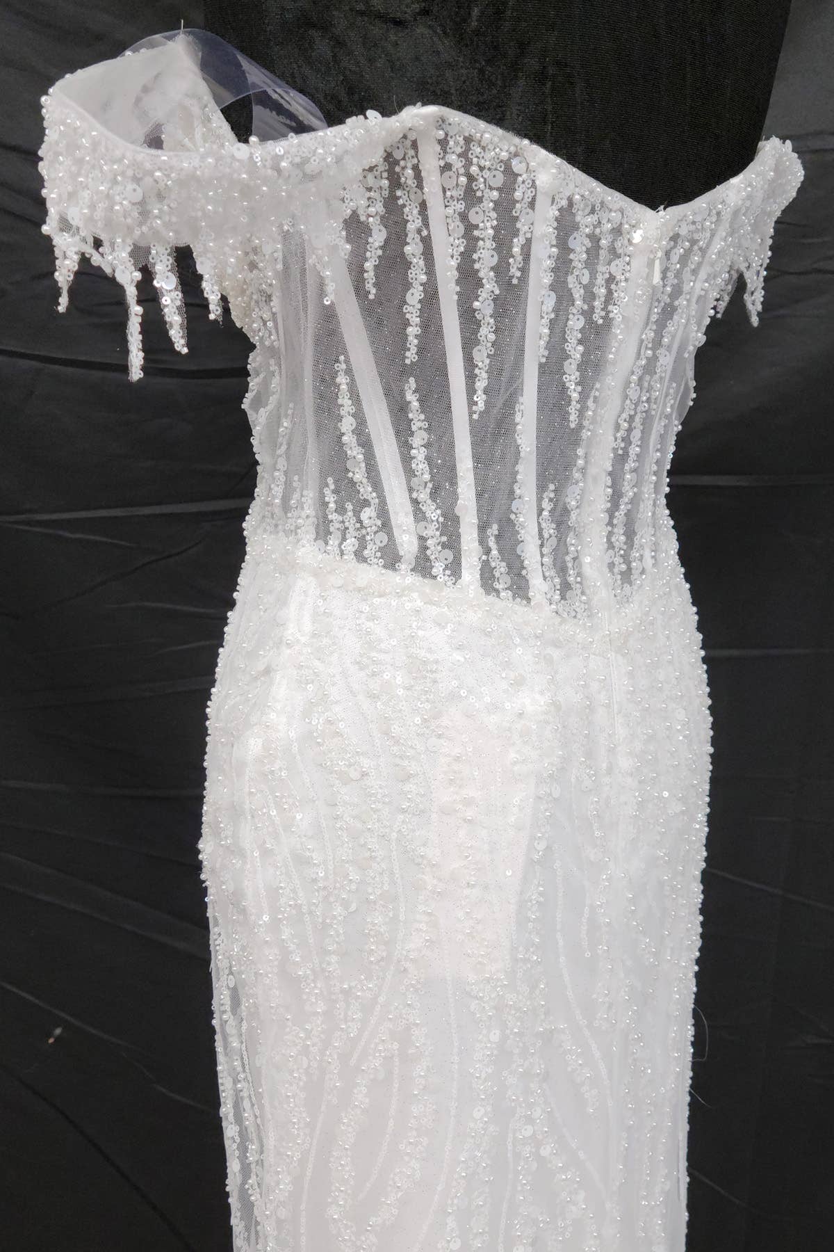 Chicas - Wholesale Gown - Women's - Off the Shoulder Sequin and Bead Long Dress C33144