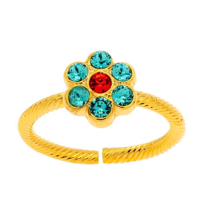 Anel Sylvie Aqua por atacado de French Attic