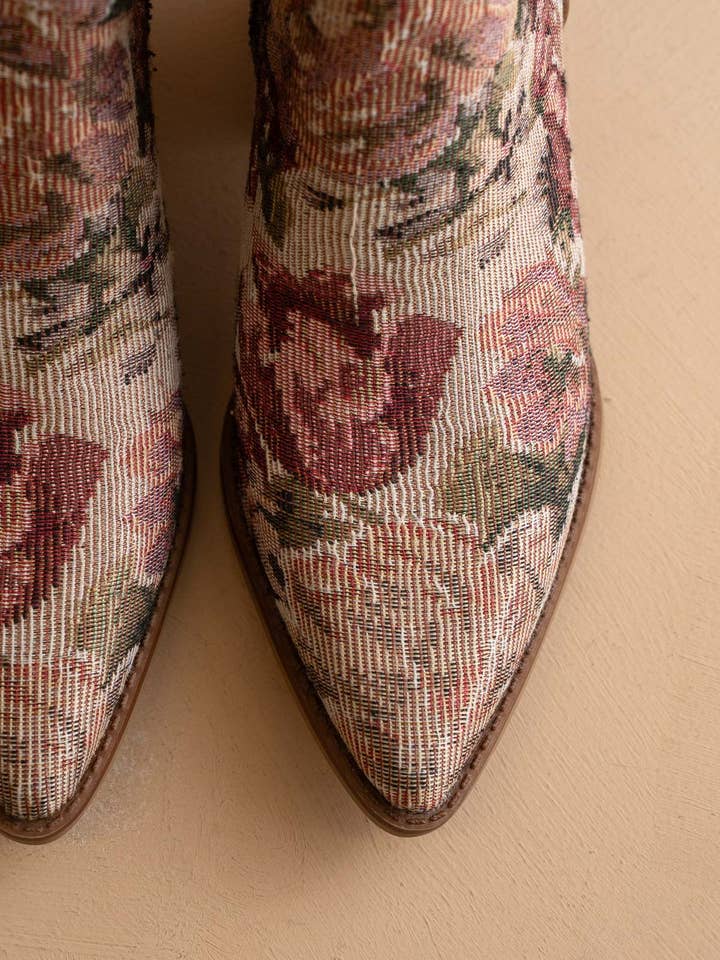 The Karina | Mauve Tapestry Bootie for wholesale on Faire2