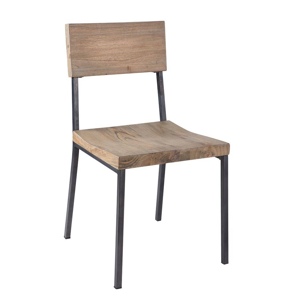 Olliix - Vente Chaises - [Ensemble de 2] Chaises d'appoint de salle à manger industrielles modernes en bois naturel3