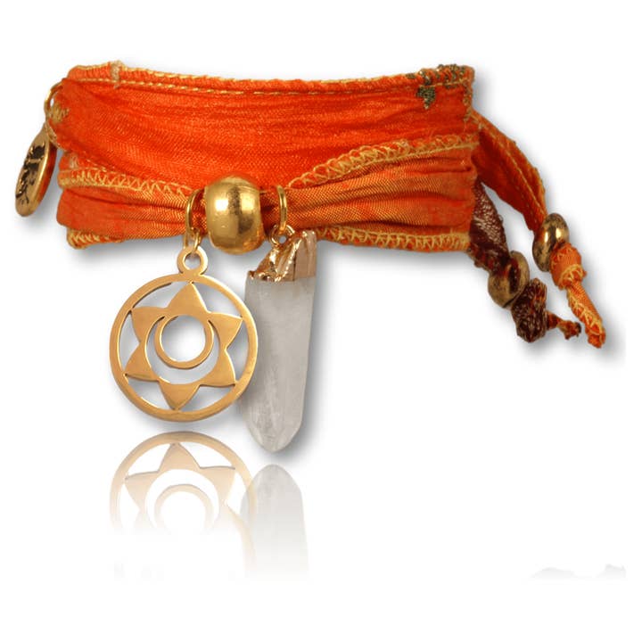 Sacral chakra bracelet with rock crystal | joy & abundance for wholesale by Anísch de la Cara