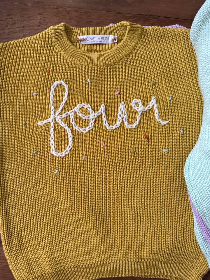 'FOUR' Birthday Sweater for wholesale by Mgnoliasun