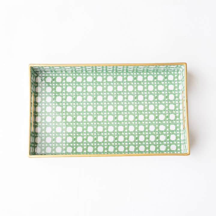 8 Oak Lane - Wholesale Decorative tray - Green Cane Vanity Tray2