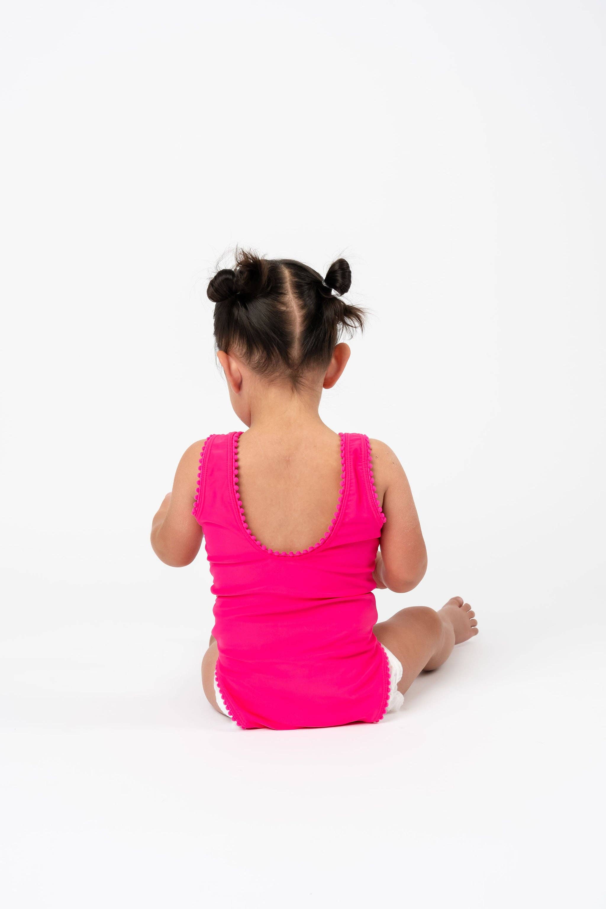 Coral Reef Swim - Wholesale One Piece Swimsuit - Kids - Hibiscus Bow Tie Kids One Piece9