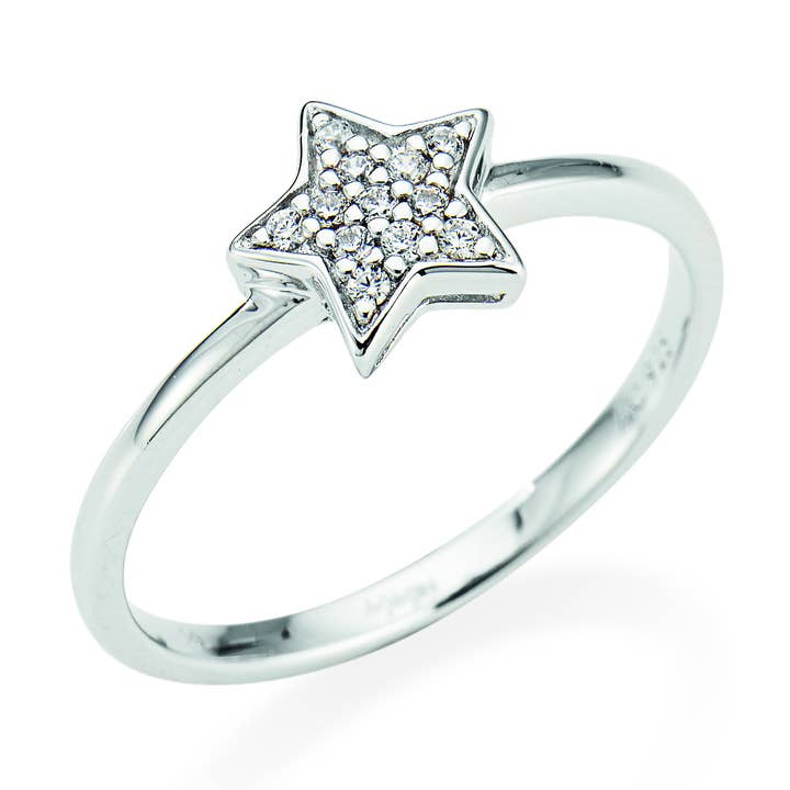 Vit Cz Stjärnring I Sterling Silver för wholesale av Amen Gioielli