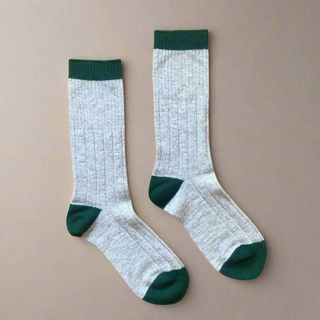 KLUE - Wholesale Socks - Men's - KLUE merino wool banded socks | Sand and green2