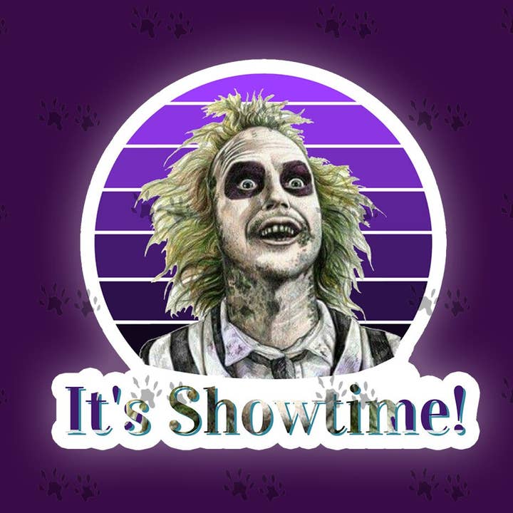 The Red Otter - Wholesale Sticker - Beetlejuice Its Showtime Sticker, 80'S Movies, Movie Quotes, Funny, 80'S Nostalgia, Laptop, Water Bottle, Tumbler, Cooler, Phone, Gift0