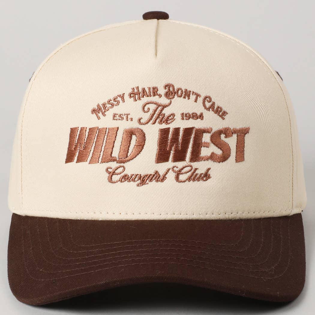 Fashion City - Vente Casquette de camionneur – femme - Chapeau brodé du club de cowgirls du Far West aux cheveux en bataille0