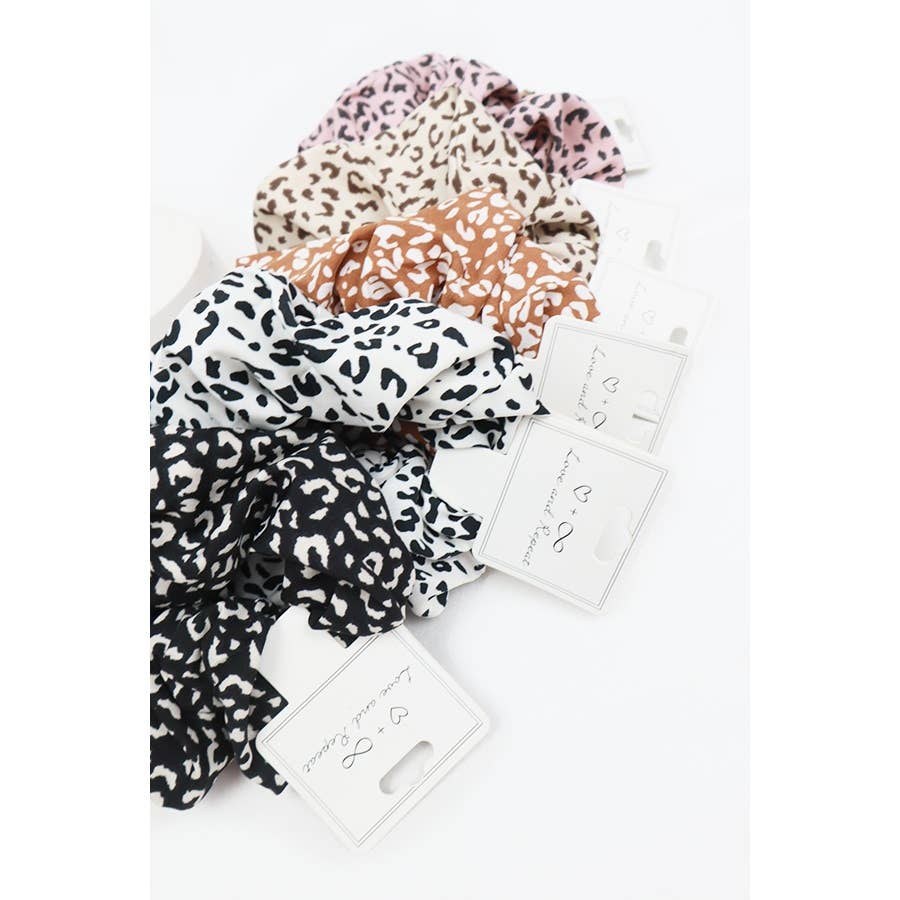 MIX COLOR Large Leopard Scrunchie Set for wholesale on Faire6