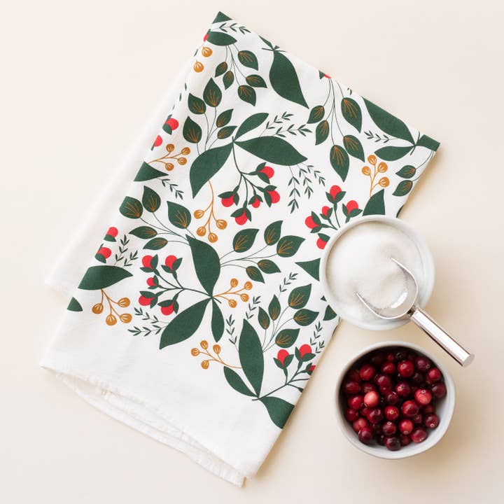 Winterbeeren-Geschirrtuch | Küchendekor für den Großhandel von HAZELMADE® Tea Towels + Gifts