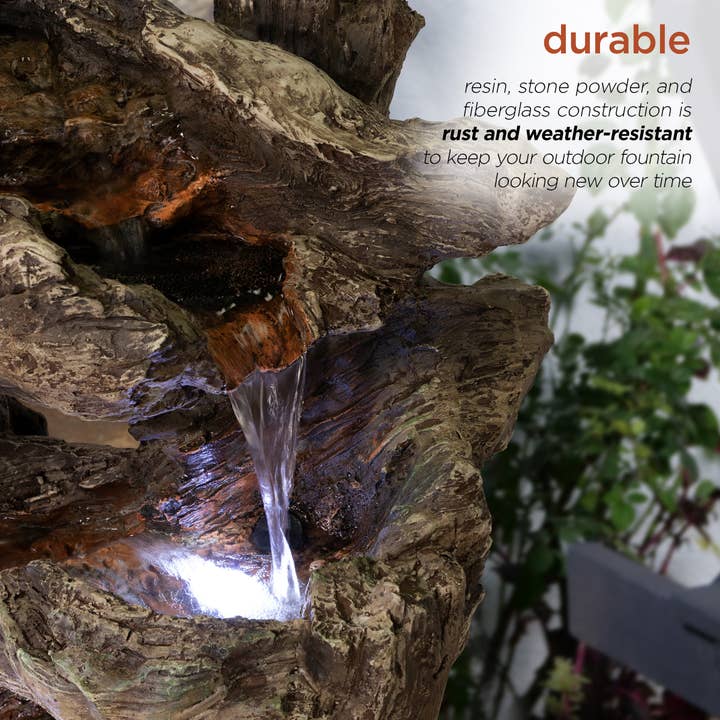 Alpine Corporation - Wholesale Outdoor Ornament/Decor - Alpine Corporation 6-Tiered Rainforest Waterfall Fountain wi