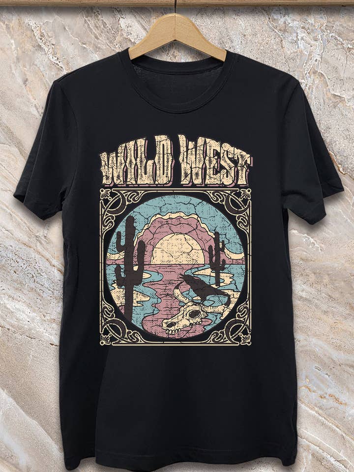 SPT-BA-144_Wild West - T-shirt morbida tinta in indumento per la vendita all'ingrosso da parte di SP Tops, Inc.