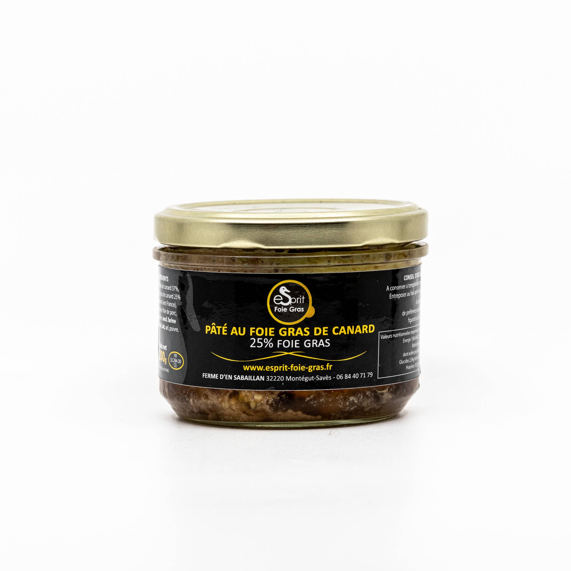 Esprit Foie Gras – Großhandel Haltbares Fertiggericht – Enten-Foie-gras-Pâté (25 % Foie gras) 200 g