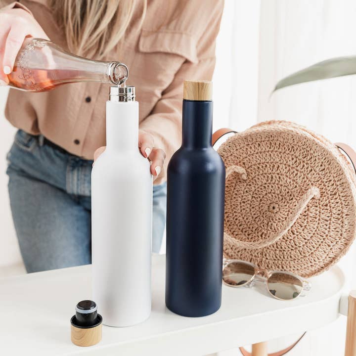 UBERSTAR - Wholesale Wine Tote - Double Wall Insulated Travel Wine Bottle - 750ml (25oz)