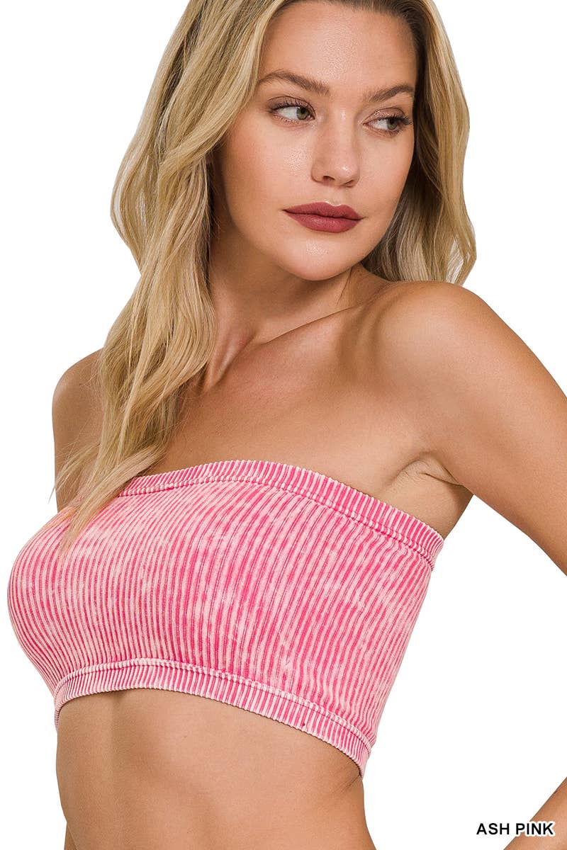 42POPS - Wholesale Bustier - Women's - ",,,.Premium washed seamless rib bandeau top bra9