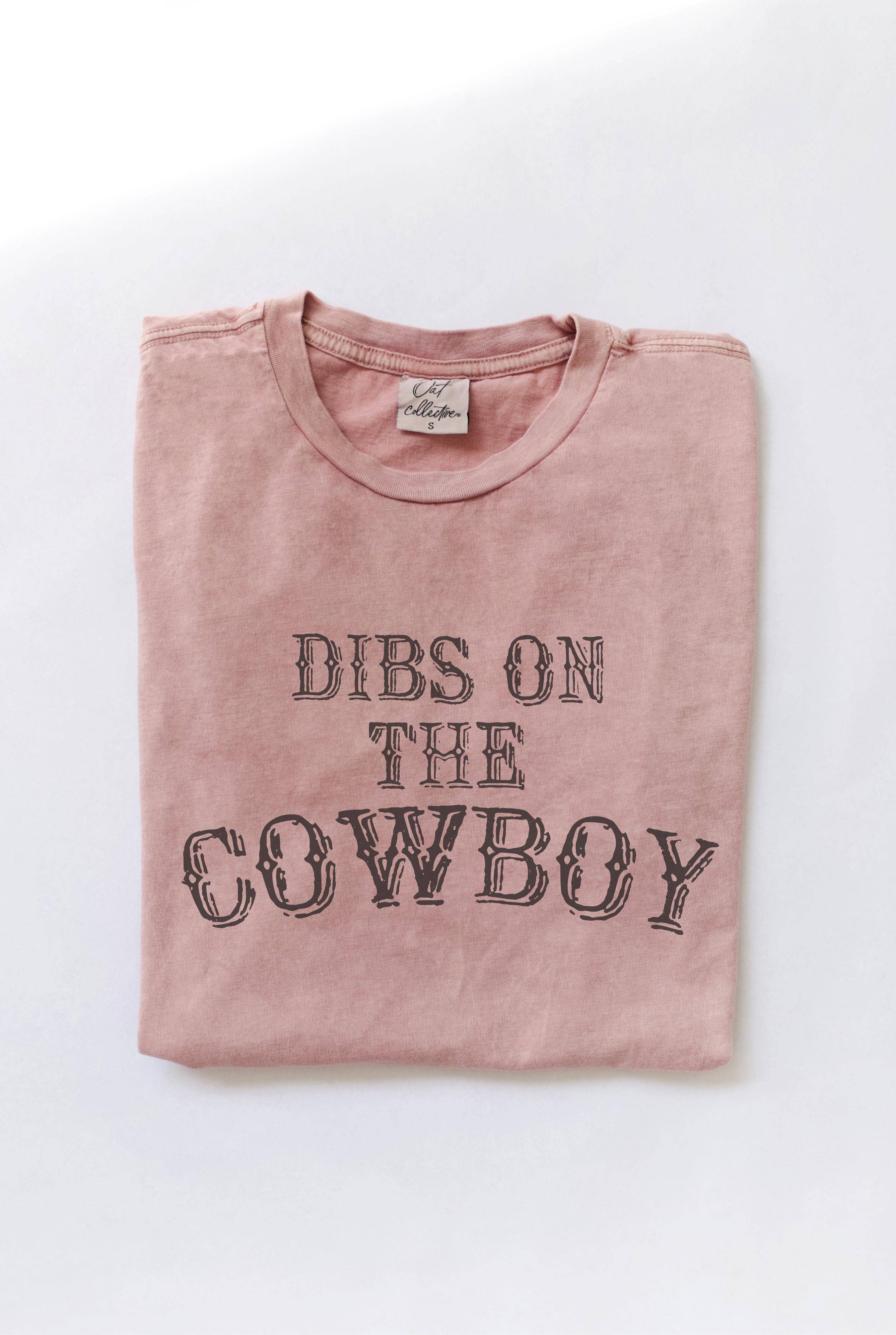 OAT COLLECTIVE - Wholesale Screen Printed T-Shirt - Women's - DIBS ON THE COWBOY Mineral Washed Graphic Top9