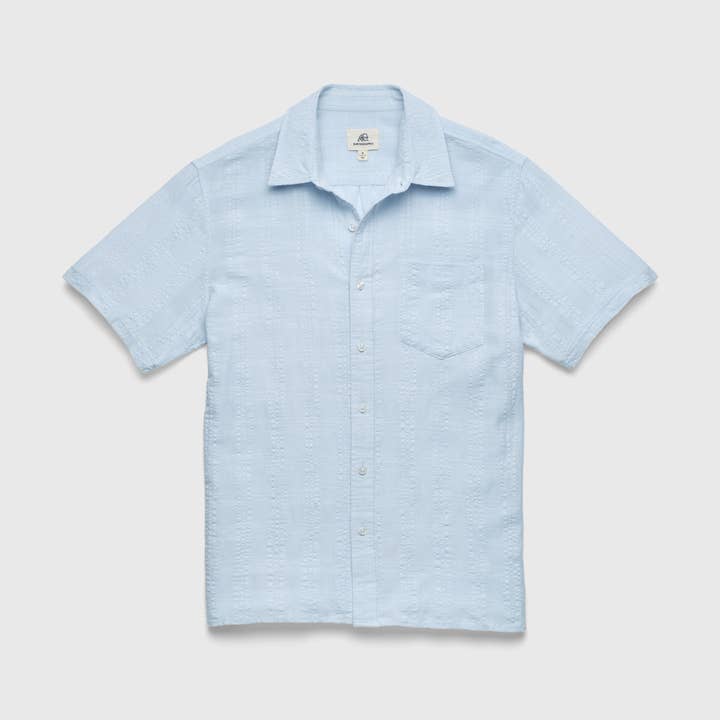 Chemise à manches courtes texturée Joseph - Bleu clair pour la vente par SURFSIDESUPPLY